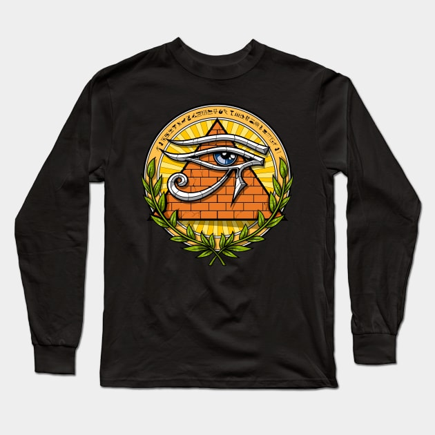 Eye Of Horus Egyptian Symbol Long Sleeve T-Shirt by underheaven